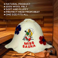 Cappello da sauna in feltro di lana da ricamo per sauna a vapore